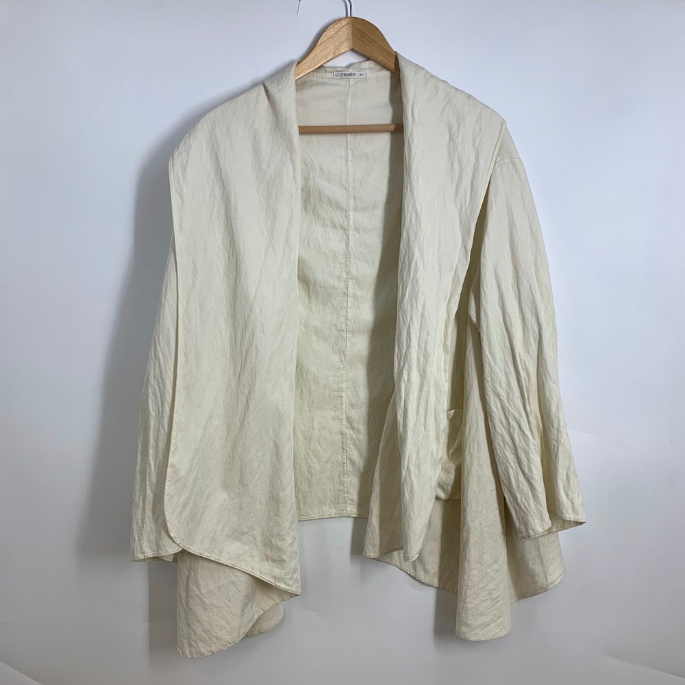 Transit Par Such Silk V310 Draped Open Cardigan Asymmetrical Made in Italy SZ 2‎